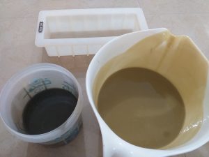 Activated Charcoal soap before the pour