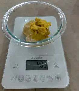 Weighing Shea and Cocoa butter