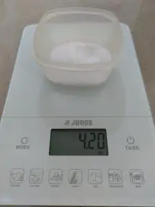 Weighing Lye For Moringa Mint Soap