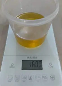 Weighing Oils for Moringa Mint soap