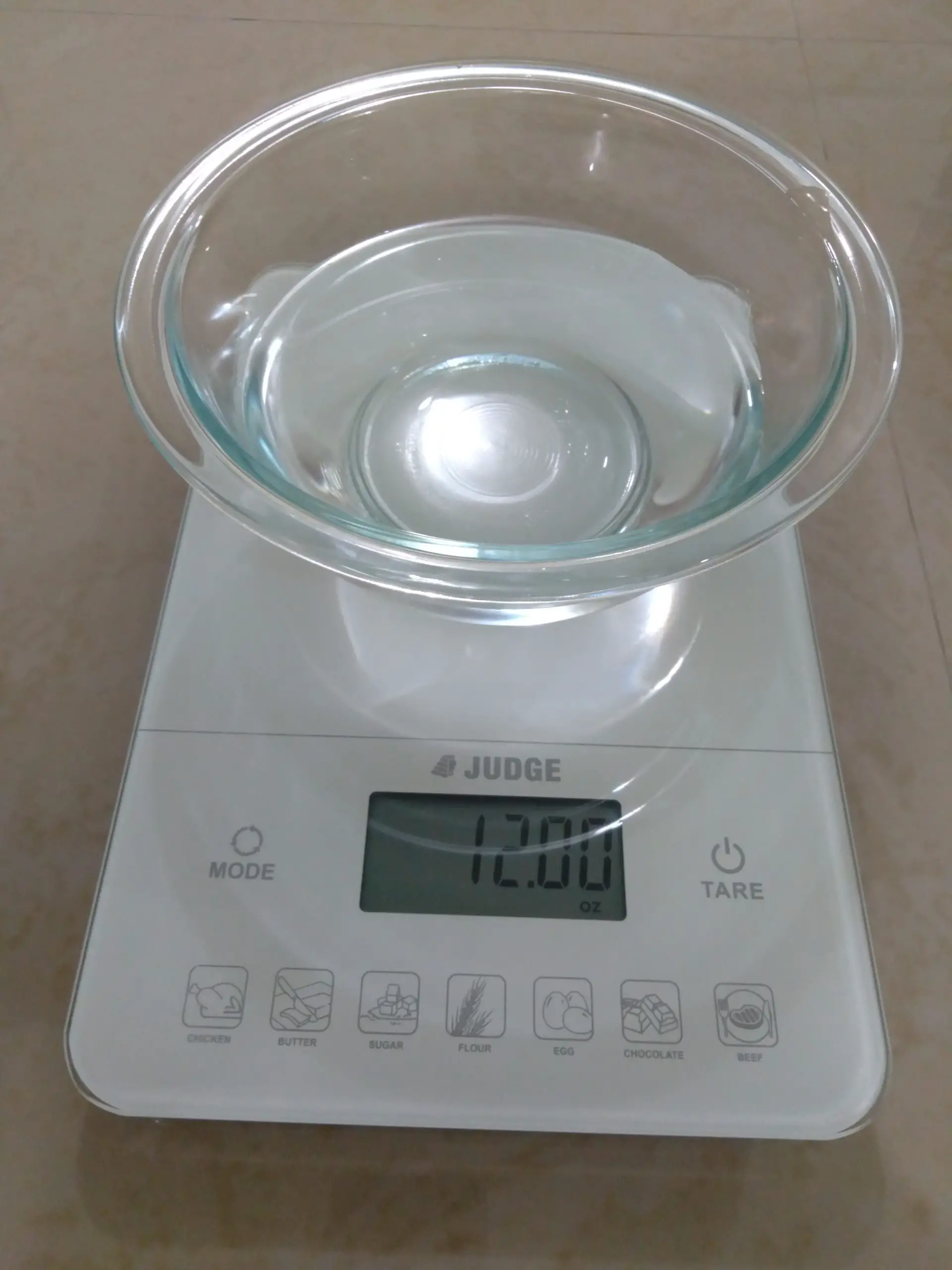Weighing water