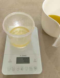 Measuring Oils for Turmeric and Ginger Soap