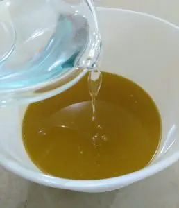 Pouring Lye into Oils and Butters