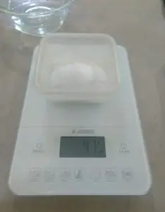 Weighing Lye for Hangar Swirl soap