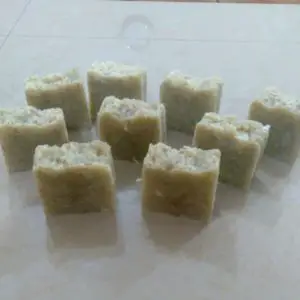 Cut bars of lemongrass soap