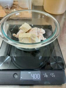 Weighing Shea and Cocoa Butter