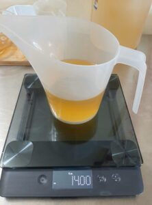 Weighing Oils to Make Soap