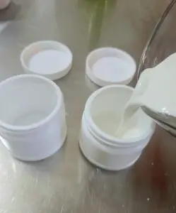 Pouring cold cream