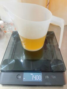 Weighing Oil to Make Handmade Soap