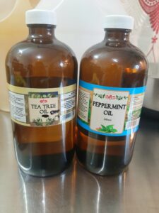 Tea tree and peppermint essential oils