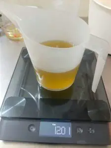 Weighing Olive Oil