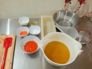 Getting ready to make Papaya and Coconut Handmade Soap 