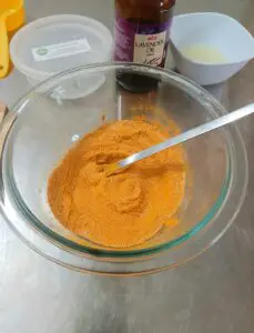 Mixing Turmeric and Sugar