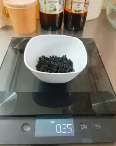 Weighing Wakame Seaweed